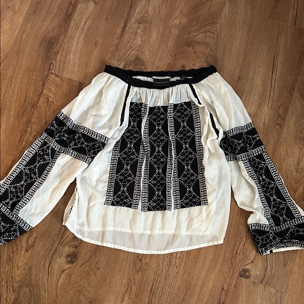 Scotch & Soda Black and White Patterned Blouse